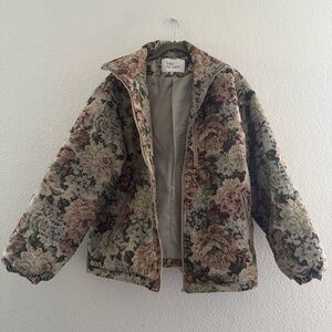 Sofie the Label Floral Tapestry Jacket • Cottagecore Romantic Puffer